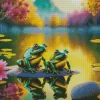 Green Frogs On Lily Pad Diamond Painting