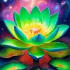 Green Sacred Lotus Diamond Painting