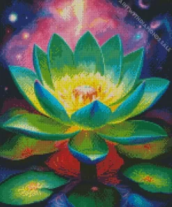 Green Sacred Lotus Diamond Painting