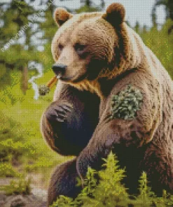 Grizzly Bear Smoking Diamond Painting