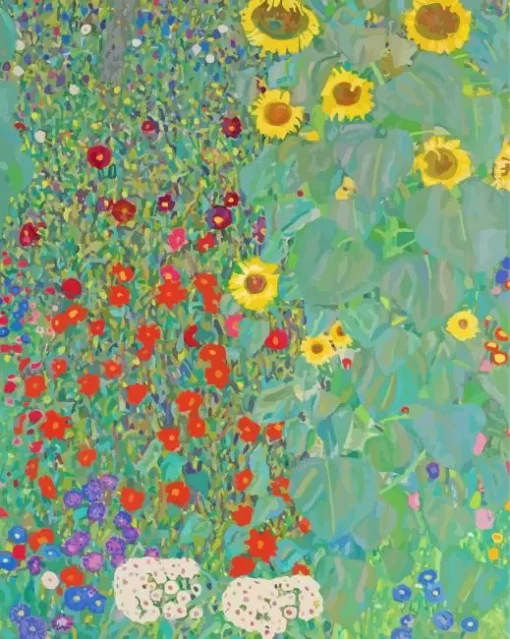 Farm Garden with Sunflowers Diamond Paintings