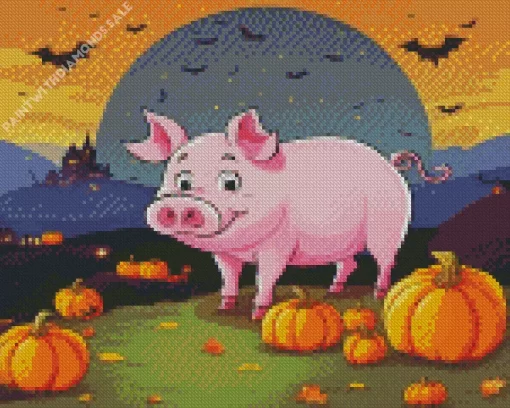 Halloween Pig Diamond Painting