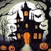 Halloween Castle Silhouette Diamond Paintings