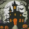 Halloween Castle Silhouette Diamond Paintings