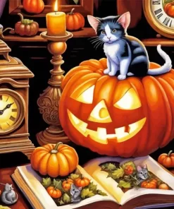 Halloween Cat Diamond Paintings