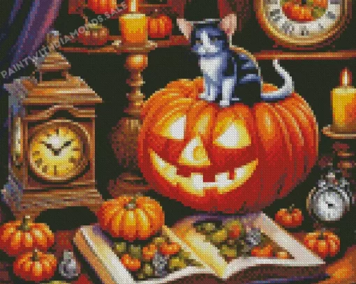 Halloween Cat Diamond Paintings