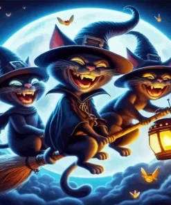 Halloween Cat Diamond Paintings