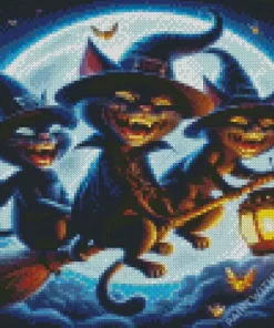 Halloween Cat Diamond Paintings