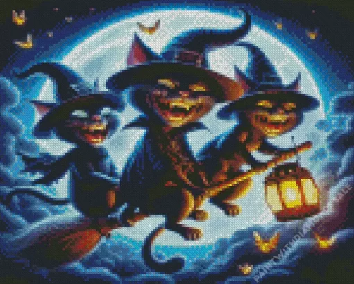 Halloween Cat Diamond Paintings