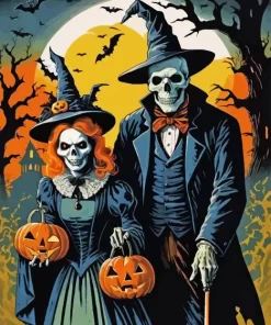 Halloween Couple Diamond Paintings