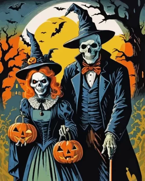 Halloween Couple Diamond Paintings