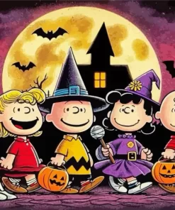 Halloween Charlie Brown And Friends Diamond Paintings