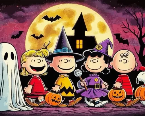 Halloween Charlie Brown And Friends Diamond Paintings