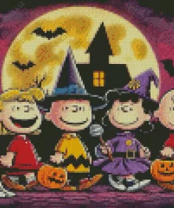 Halloween Charlie Brown And Friends Diamond Paintings