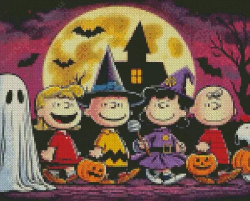 Halloween Charlie Brown And Friends Diamond Paintings