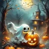 Halloween Ghost And Pumpkin Diamond Paintings