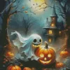 Halloween Ghost And Pumpkin Diamond Paintings