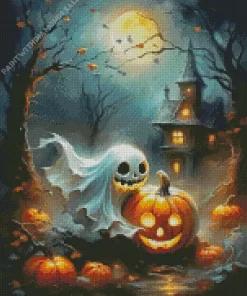 Halloween Ghost And Pumpkin Diamond Paintings