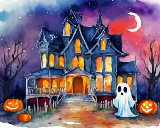 Halloween Ghost House Diamond Paintings