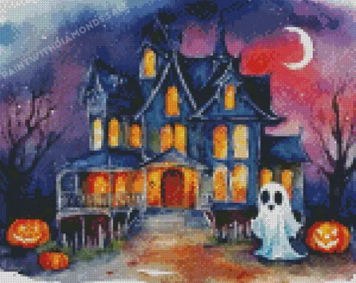 Halloween Ghost House Diamond Paintings