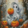 Halloween Ghost And Pumpkins Diamond Paintings