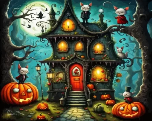 Halloween House Diamond Paintings