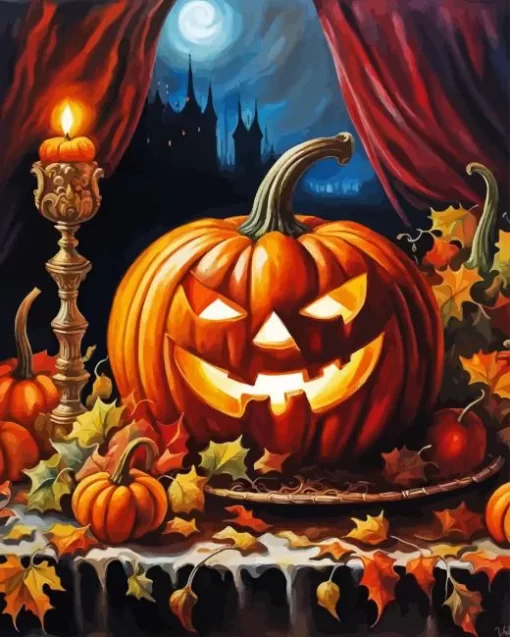 Halloween Pumpkin Art Diamond Paintings