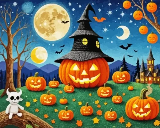 Halloween Pumpkins Diamond Paintings