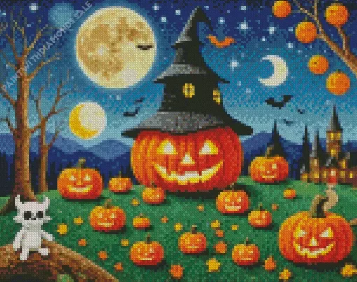 Halloween Pumpkins Diamond Paintings