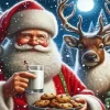 Santa Eating Cookies Diamond Paintings