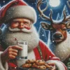 Santa Eating Cookies Diamond Paintings