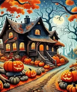 Halloween Street Diamond Paintings