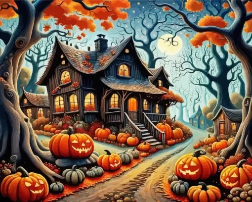 Halloween Street Diamond Paintings