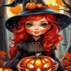 Halloween Little Witch Diamond Paintings