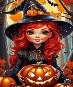 Halloween Little Witch Diamond Paintings