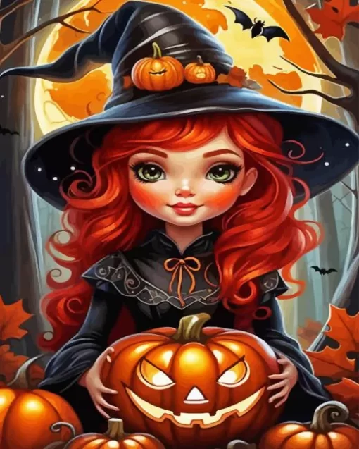 Halloween Little Witch Diamond Paintings