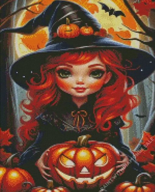 Halloween Little Witch Diamond Paintings