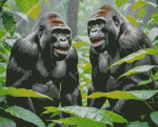 Happy Gorillas Diamond Painting