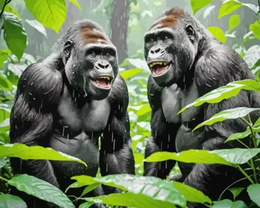 Happy Gorillas Diamond Painting