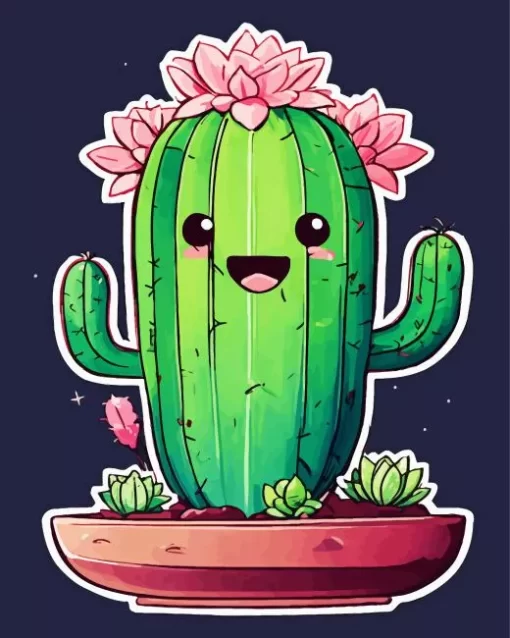 Happy Cactus Art Diamond Painting