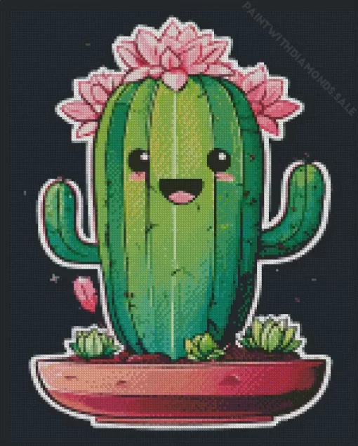 Happy Cactus Art Diamond Painting