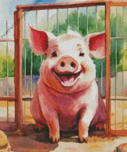 Happy Pig Diamond Painting