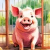 Happy Pig Diamond Painting