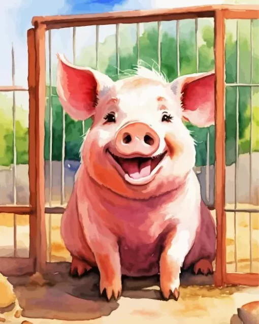 Happy Pig Diamond Painting