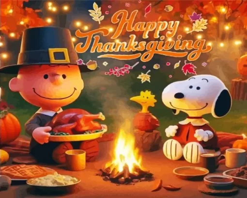 Happy Thanksgiving Snoopy Art Diamond Paintings