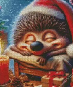 Hedgehog Christmas Diamond Paintings