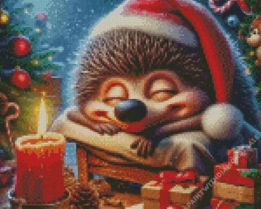 Hedgehog Christmas Diamond Paintings