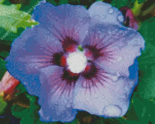 Hibiscus Blue Bird Diamond Painting