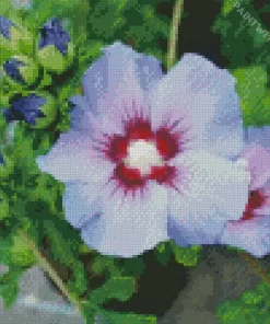 Hibiscus Bluebird Flower Diamond Painting