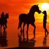 Horse Silhouette At Sunset Diamond Painting